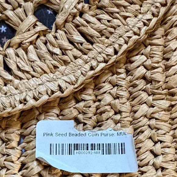 Funky Monkey Elegant Woven Clutch in Tan and navy - Picture 2 of 7